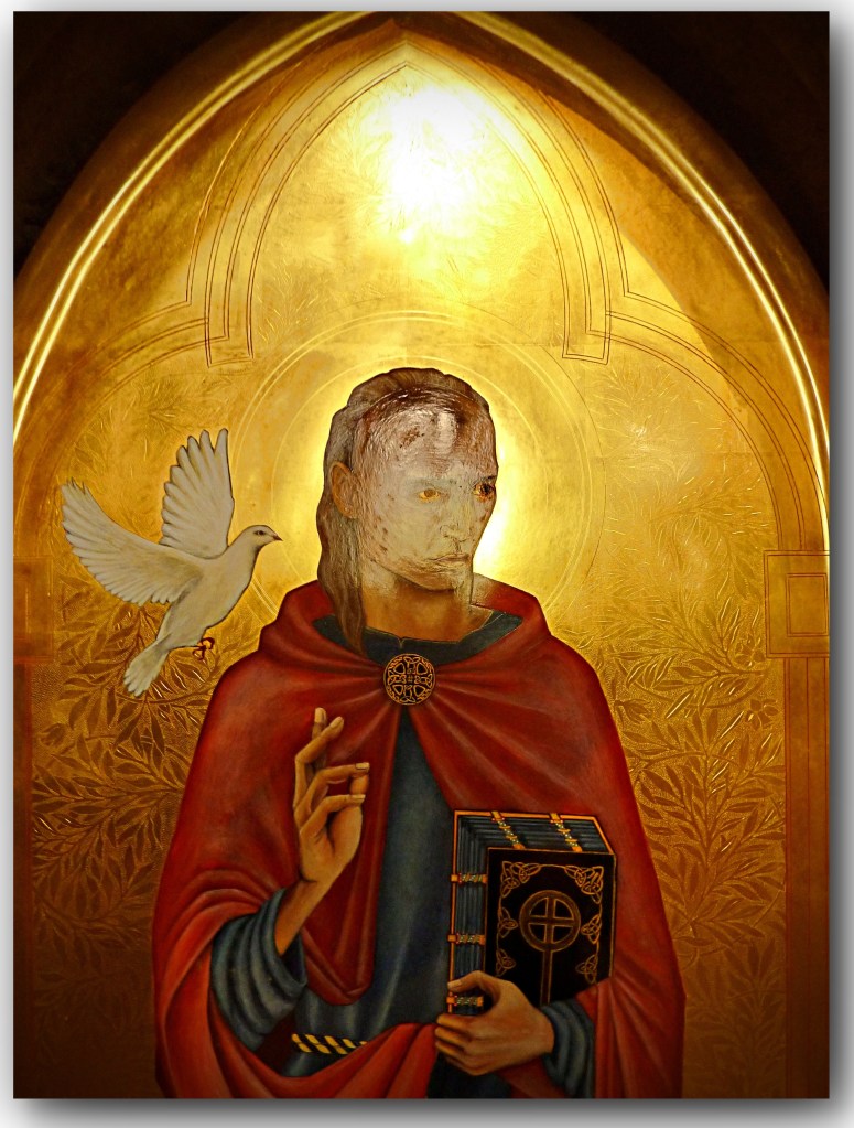 Actually St David, but a vision of a saint